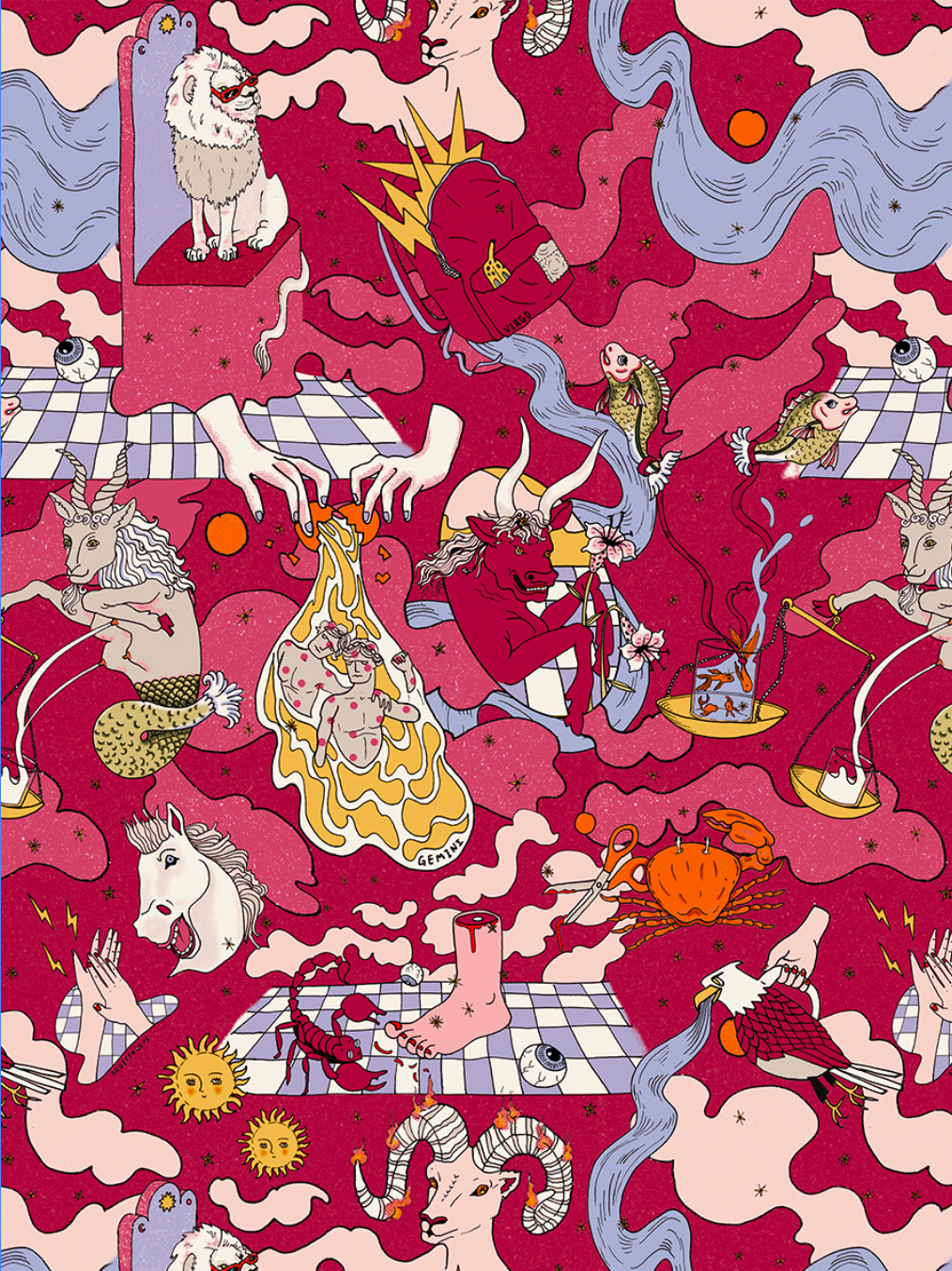 ASTROLOGEEK- LEGGINGS - Framboise