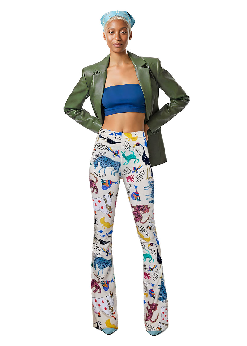 ANIMAL SOUP FLARED PANTS - BAMBOO