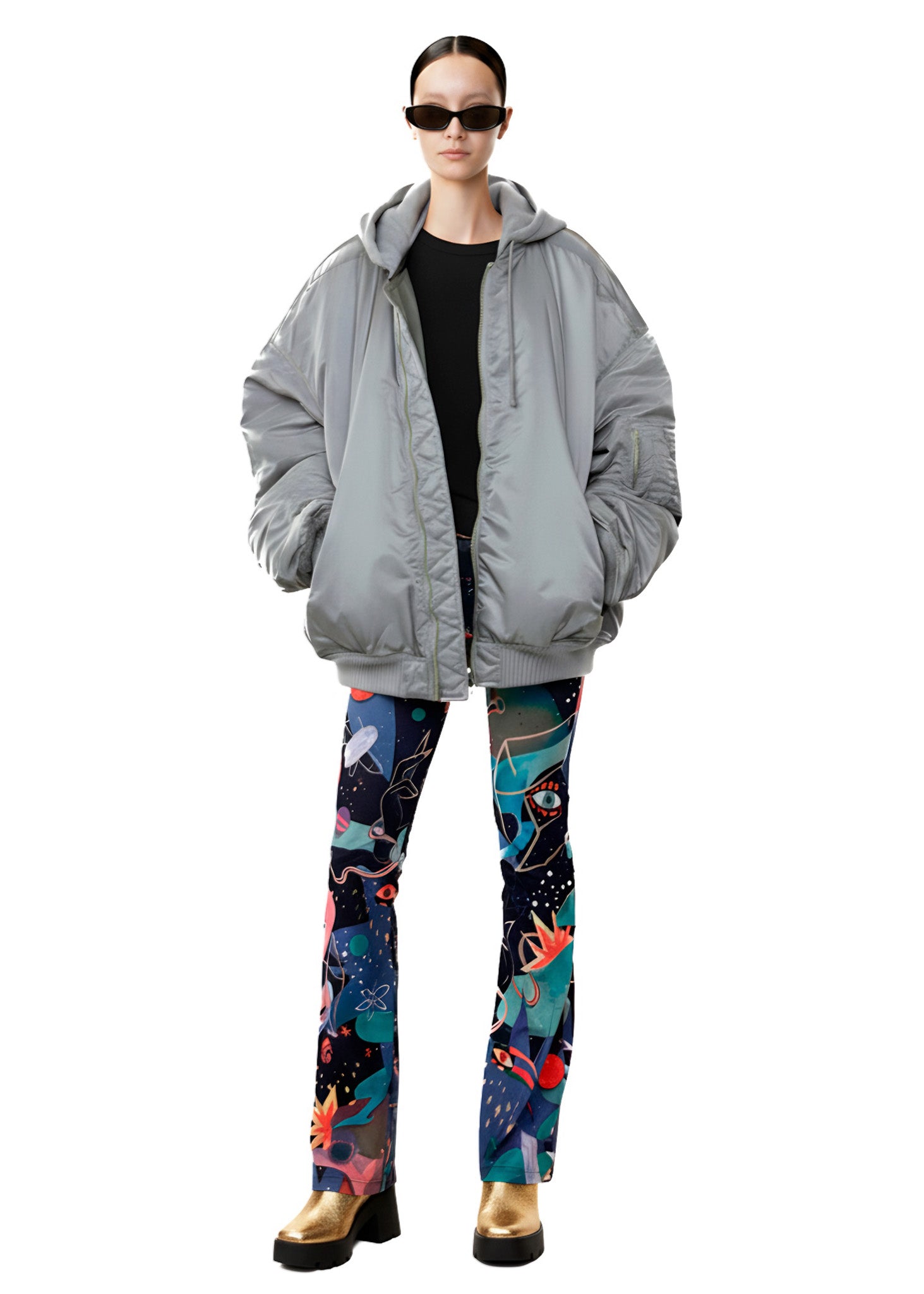 DOOR OF THE COSMOS FLARED PANTS -  BAMBOO