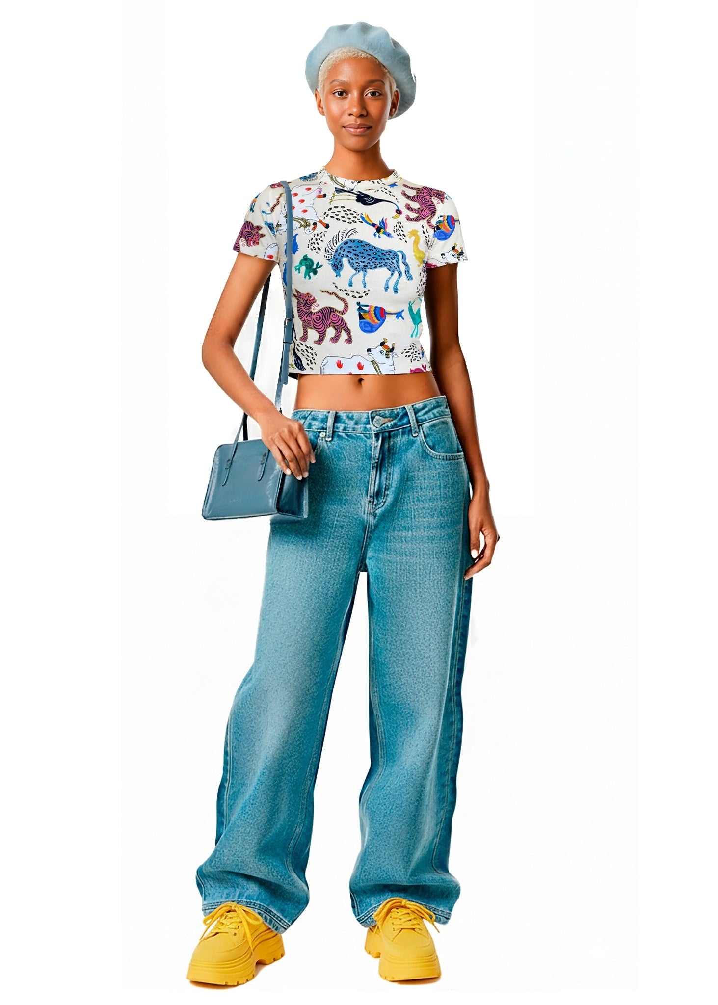 T-Shirt mit Tiersuppenmotiv - Bambus